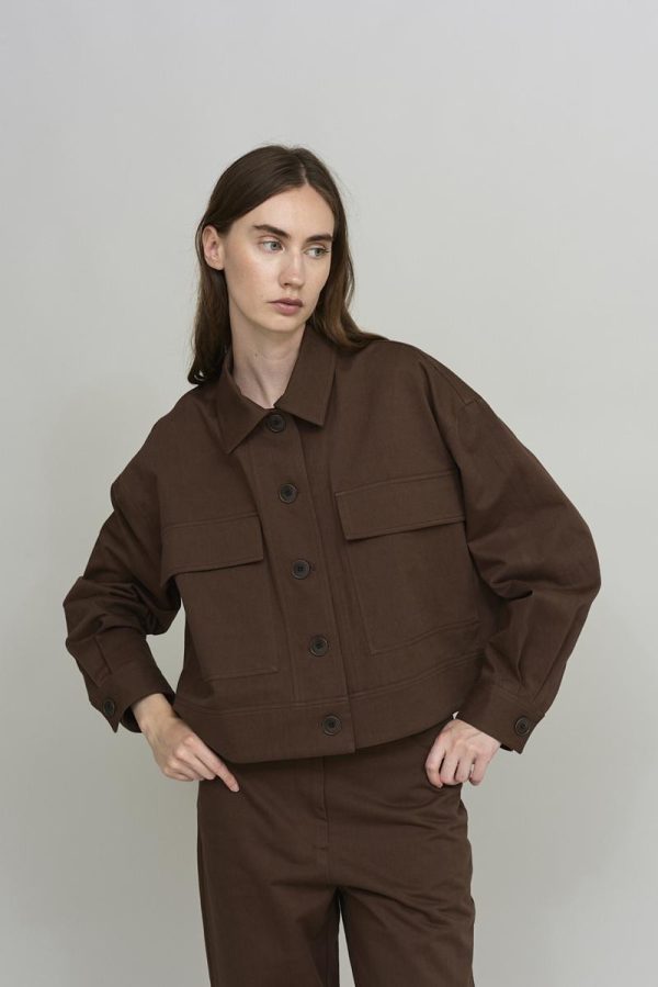 Cus CASUAL OVERSIZE Jacket Brown
