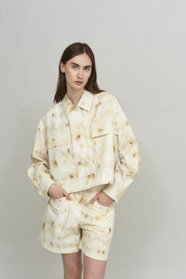 Cus CASUAL OVERSIZE Jacket Brown Print