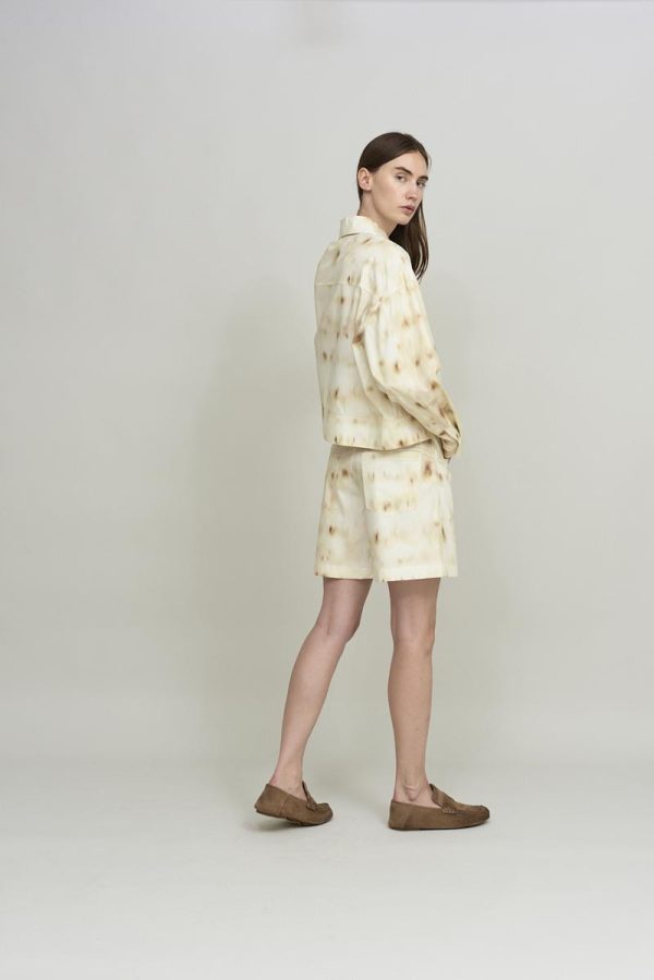 cus CASUAL OVERSIZE Jacket Brown Print