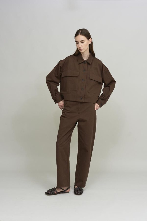 cus CASUAL OVERSIZE Jacket Brown