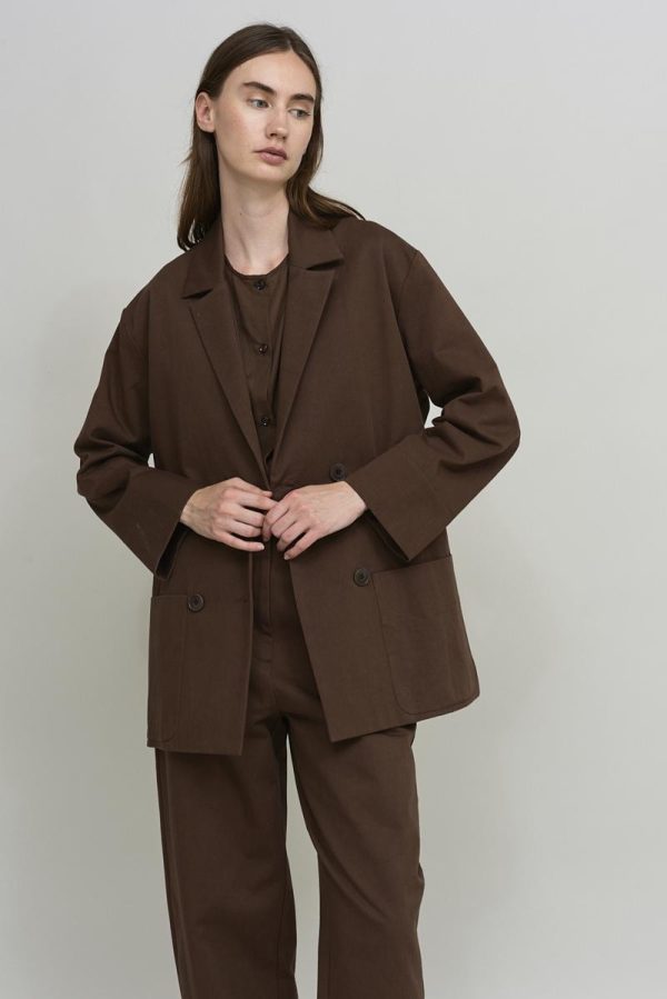 Cus DOUBLE BREASTED Jacket Brown