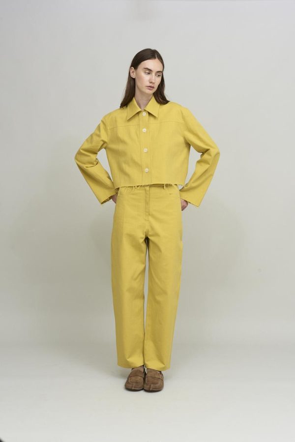 cus EXTRA SHORT CASUAL Jacket Yellow