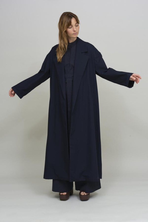 Cus LONG Trench Dark Blue