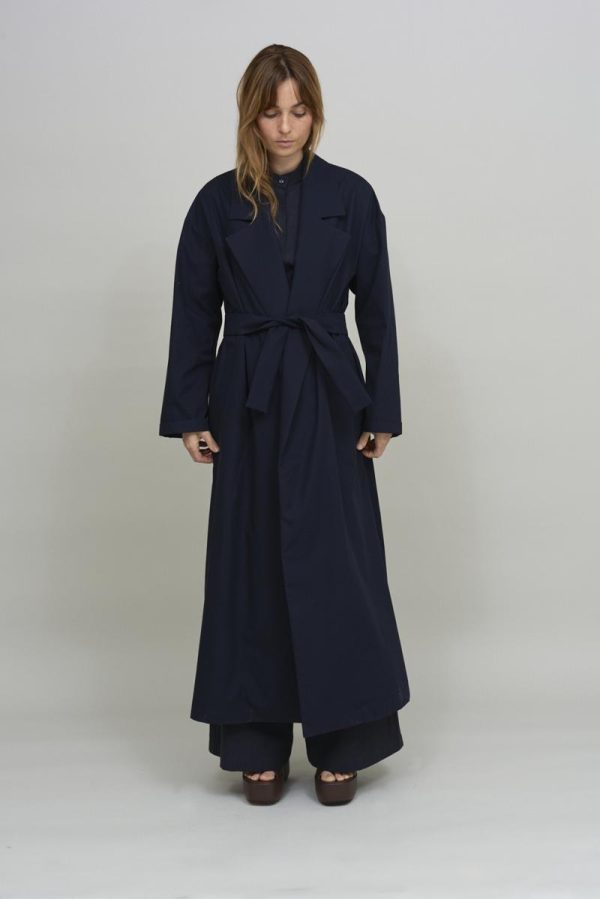 Cus LONG Trench Dark Blue