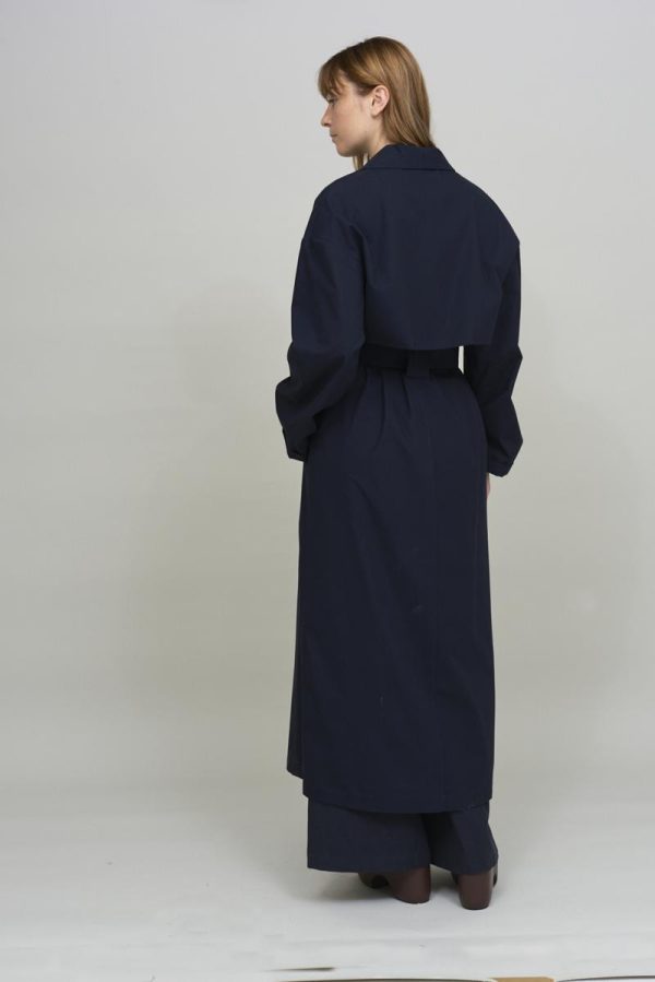 Cus LONG Trench Dark Blue