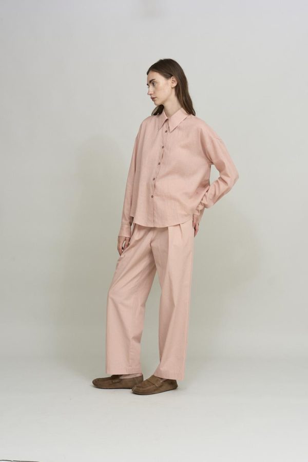Cus MAXI COLLAR Shirt Pink