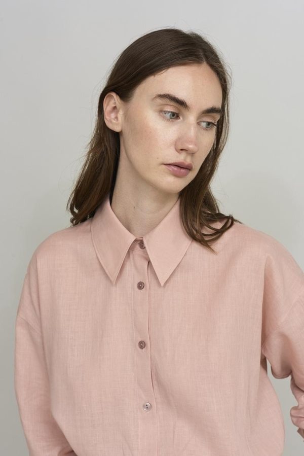Cus MAXI COLLAR Shirt Pink