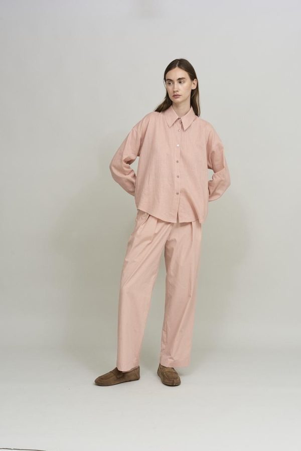 Cus MAXI COLLAR Shirt Pink