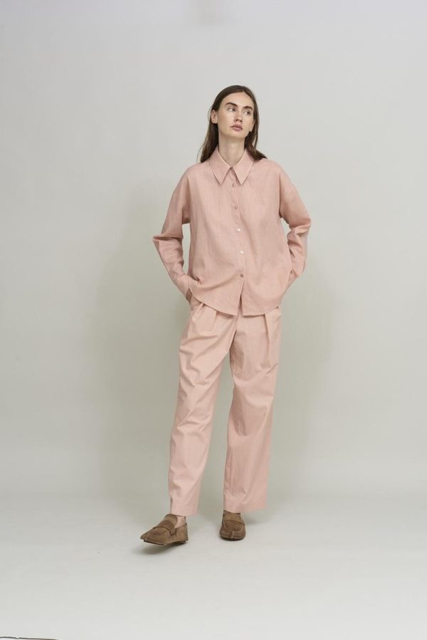 cus MAXI COLLAR Shirt Pink