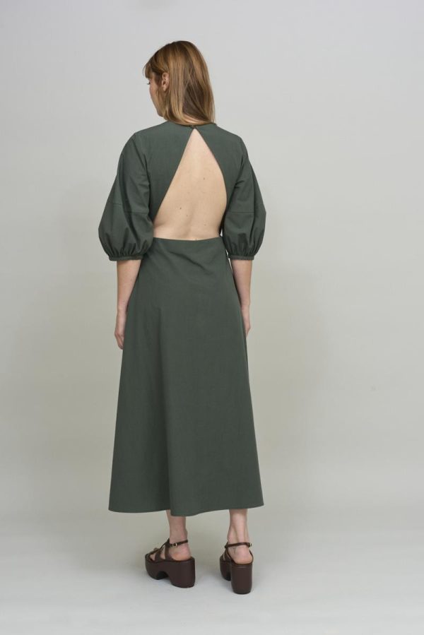 Cus OPEN BACK Dress Green