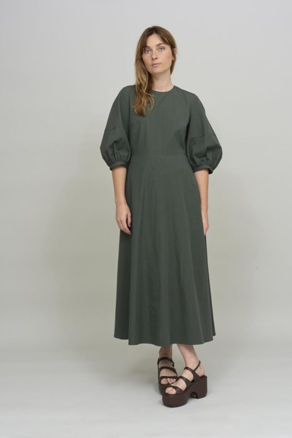cus OPEN BACK Dress Green