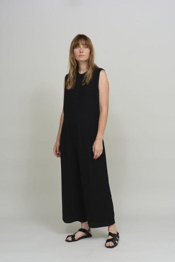 Cus PLEATED Jumpsuit Black