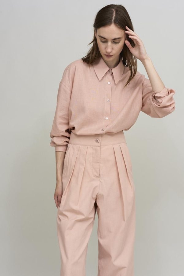 Cus PLEATED Pant Pink