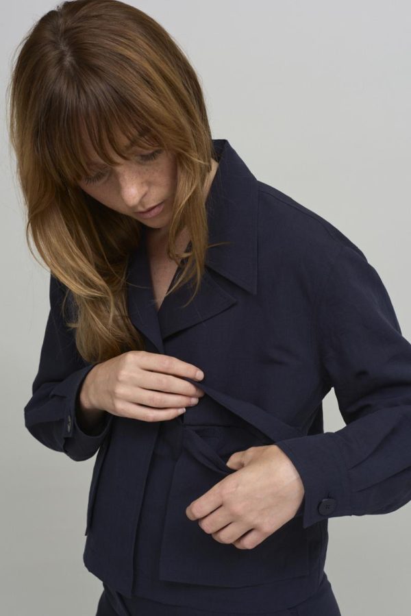 cus POCKETS Blazer Navy Blue