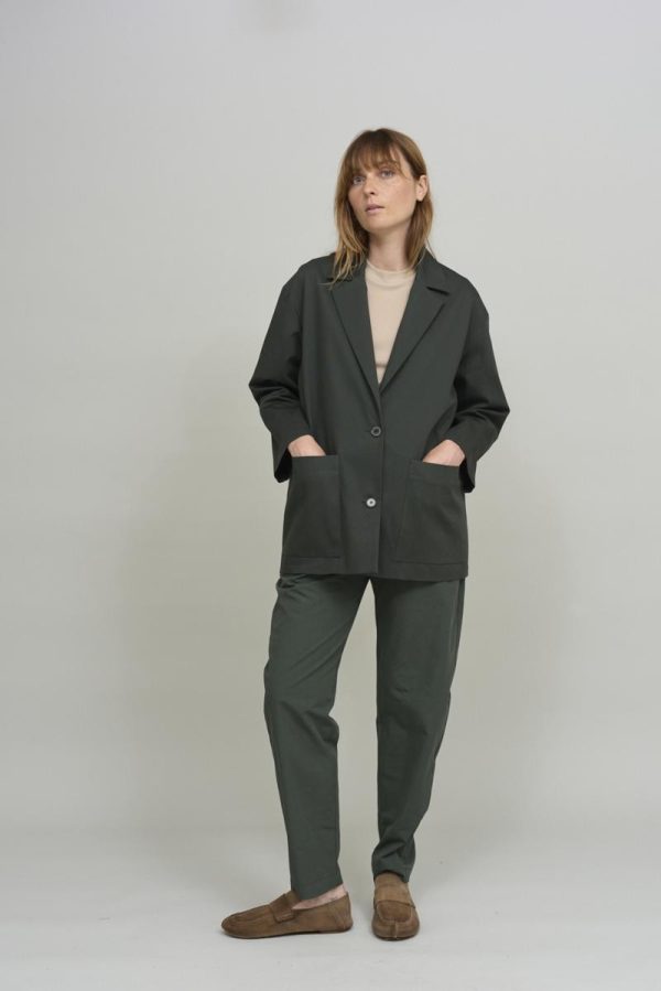 cus SINGLE BUTTONED Blazer Green