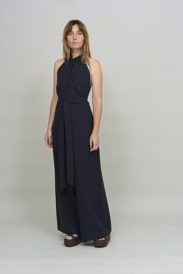 cus SMOKING Jumpsuit Navy Blue