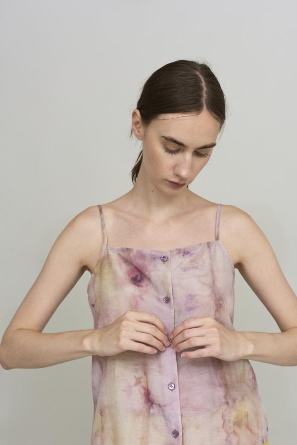 Cus STRAP TOP Pink Print