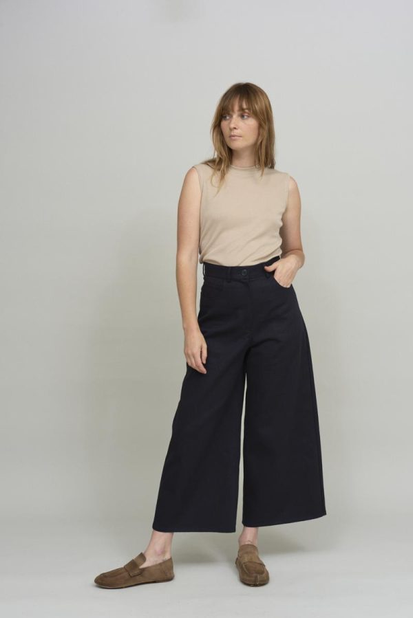 cus WIDE LEG Pant Dark Blue