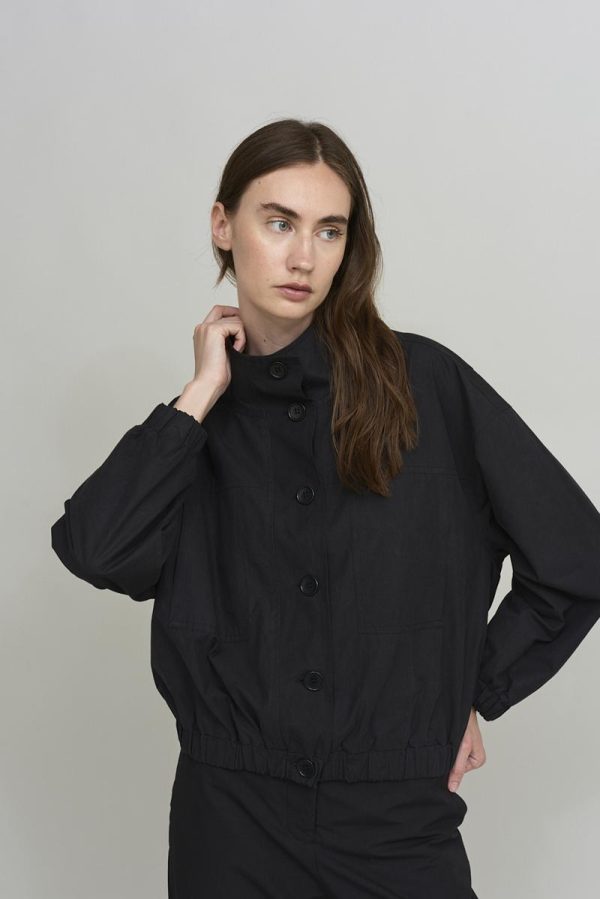 cus WIDE NECK Jacket Black
