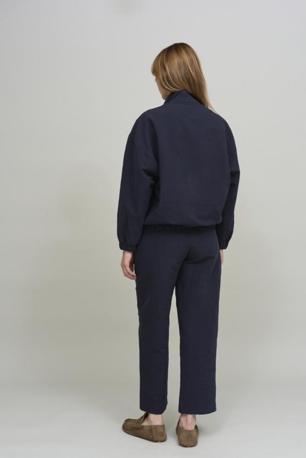 Cus WIDE NECK Jacket Navy Blue