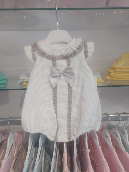 cute couture NEW SS25 Spanish Romper White/Grey