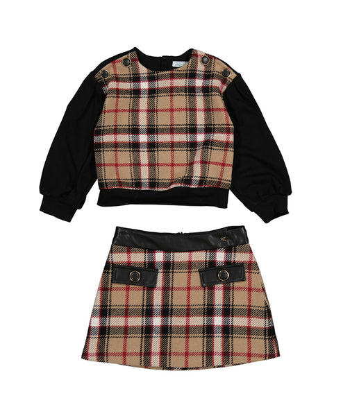 cute couture NEW AW24 Abel and Lula Knit Skirt Set Black/Camel 5820/5518