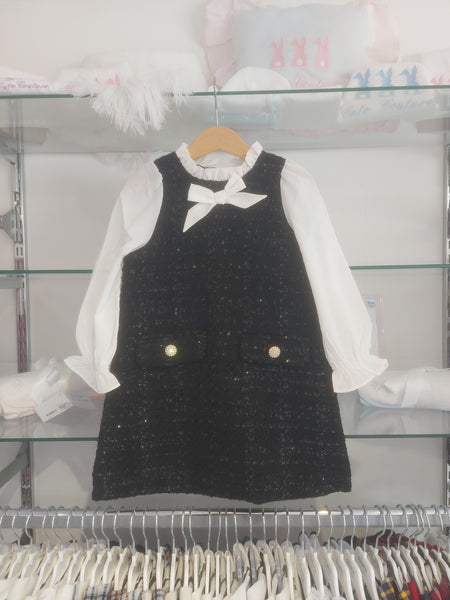 cute couture NEW AW24 BCBG Chanel Tweed Dress BLACK