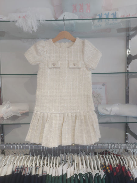 cute couture NEW AW24 BCBG Chanel Tweed Dress CREAM