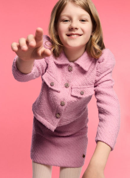 Cute Couture NEW AW24 BCBG Chanel Tweed Skirt And Jacket PINK