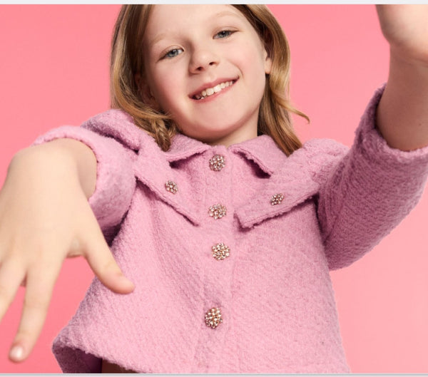 Cute Couture NEW AW24 BCBG Chanel Tweed Skirt And Jacket PINK