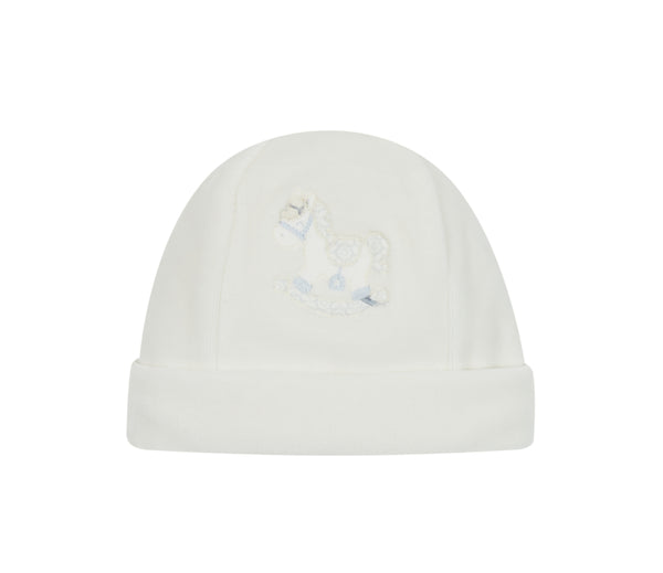 cute couture NEW AW24 Deolinda Florence Vintage Rocking Horse Hat White/Blue 241102
