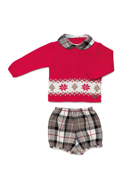 cute couture NEW AW24 Juliana Boys Red Check Jam Pants Outfit 24579