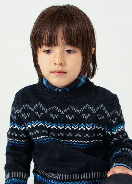 Cute Couture NEW AW24 Mayoral Boys Jumper 4344 Blue/black 15