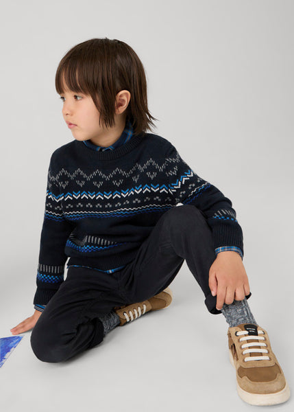 Cute Couture NEW AW24 Mayoral Boys Jumper 4344 Blue/black 15