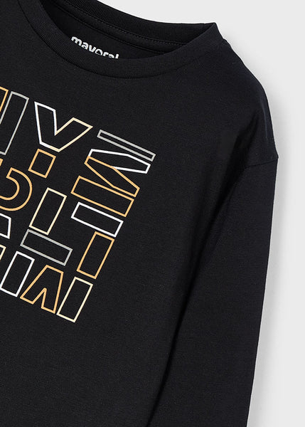 Cute Couture NEW AW24 Mayoral Boys Long Sleeve T-shirt 173 Black 57
