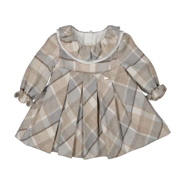 Cute Couture NEW AW24 Mayoral Plaid Dress 2808 Walnut/33