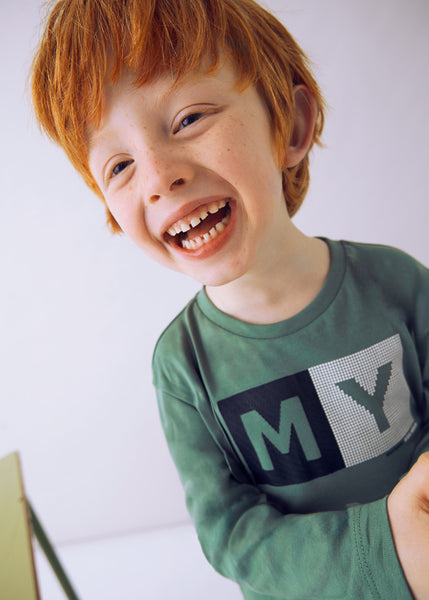 cute couture NEW AW25 Mayoral Boys Long Sleeve T shirt 173 Green 77