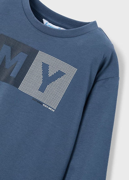 Cute Couture NEW AW25 Mayoral Boys Long Sleeve T Shirt 173 Steel Blue 81