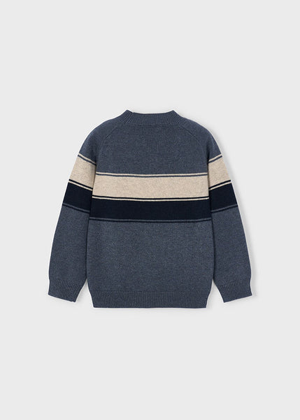 Cute Couture NEW AW25 Mayoral Boys Striped Jumper 4380 Steel 10