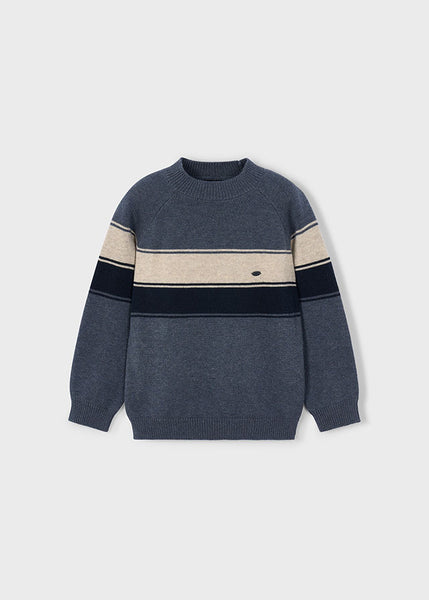 cute couture NEW AW25 Mayoral Boys Striped Jumper 4380 Steel 10