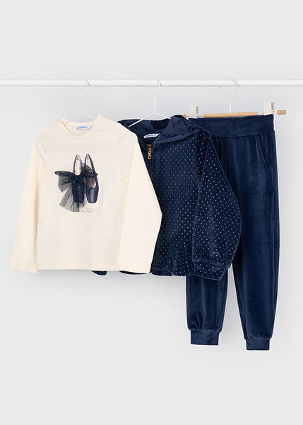 cute couture NEW AW25 Mayoral Girls 3 Piece Tracksuit 4892 Navy 61