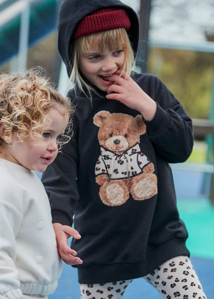 cute couture NEW AW25 Mayoral Girls Hoodie Dress 4928 Black 60