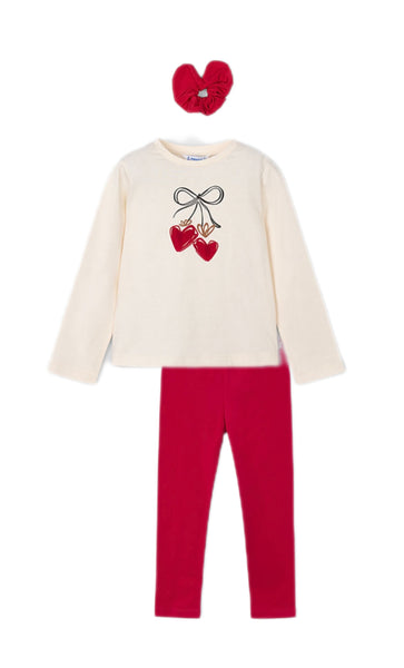 cute couture NEW AW25 Mayoral Girls Leggings Set 4008/717 Red 60/69