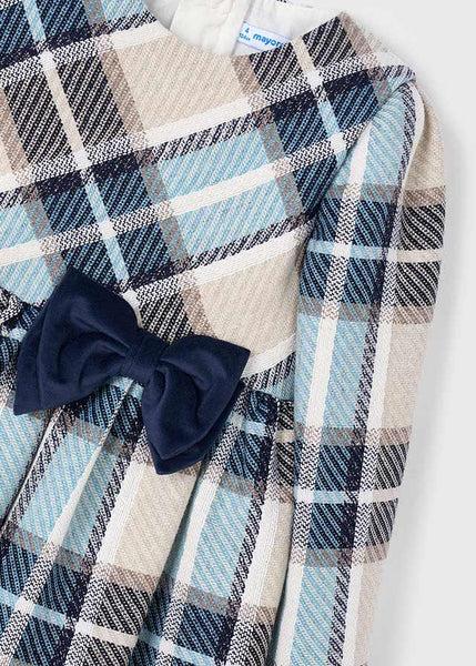 Cute Couture NEW AW25 Mayoral Girls Plaid Dress 4924 Navy 40