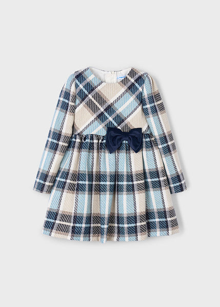 Cute Couture NEW AW25 Mayoral Girls Plaid Dress 4924 Navy 40