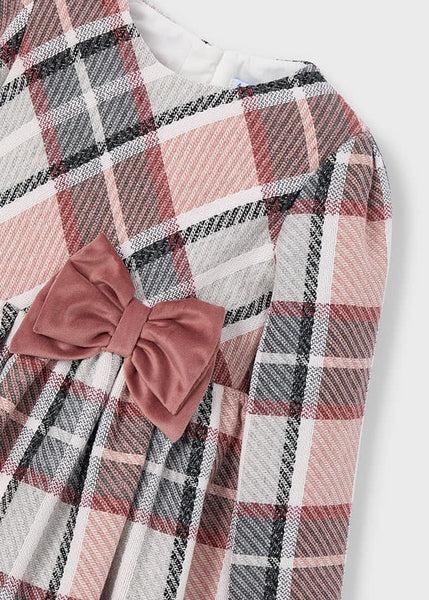 Cute Couture NEW AW25 Mayoral Girls Plaid Dress 4924 Pink 41