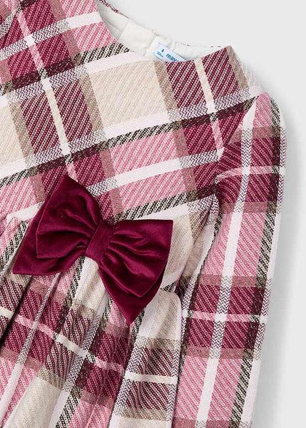 Cute Couture NEW AW25 Mayoral Girls Plaid Dress 4924 Red 42