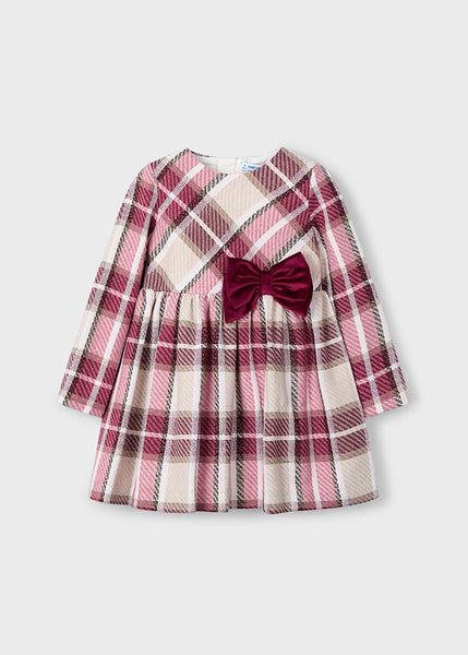 cute couture NEW AW25 Mayoral Girls Plaid Dress 4924 Red 42