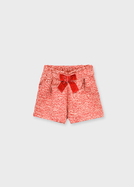 Cute Couture NEW AW25 Mayoral Girls Tweed Shorts Set 4224/4011 Red 37/94