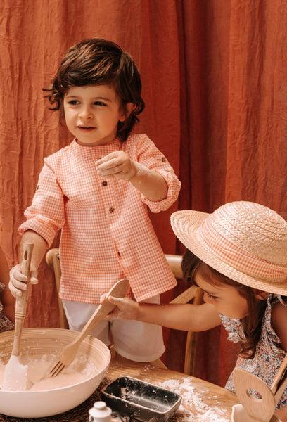 Cute Couture NEW SS23 Deolinda Nectarine Checked Shorts Set 236403